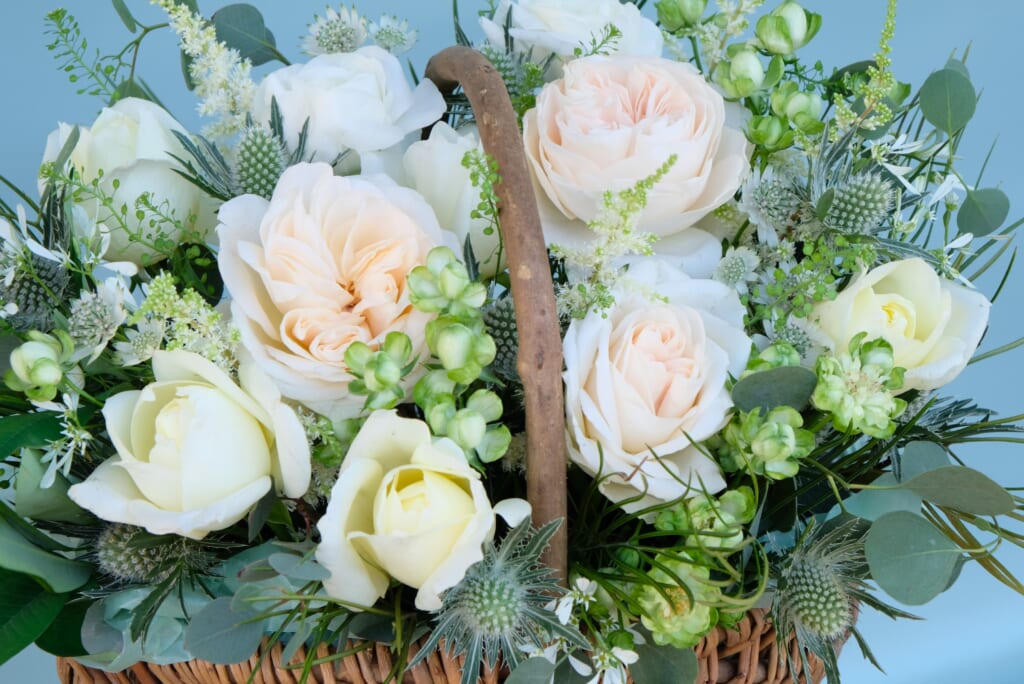 White Basket Arrangement
