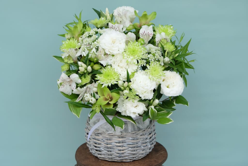 Sympathy Arrangement White & Green