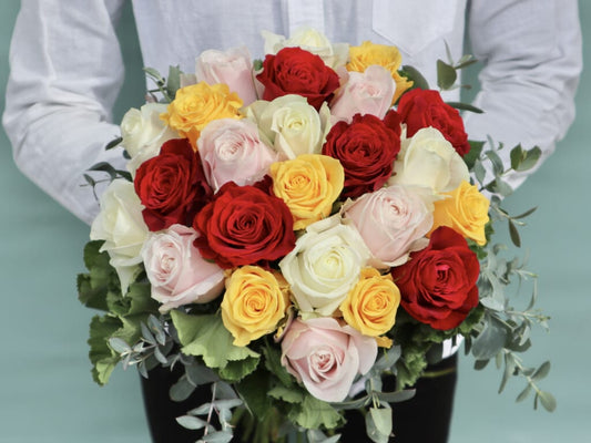 24 Mixed-color Roses Bouquet