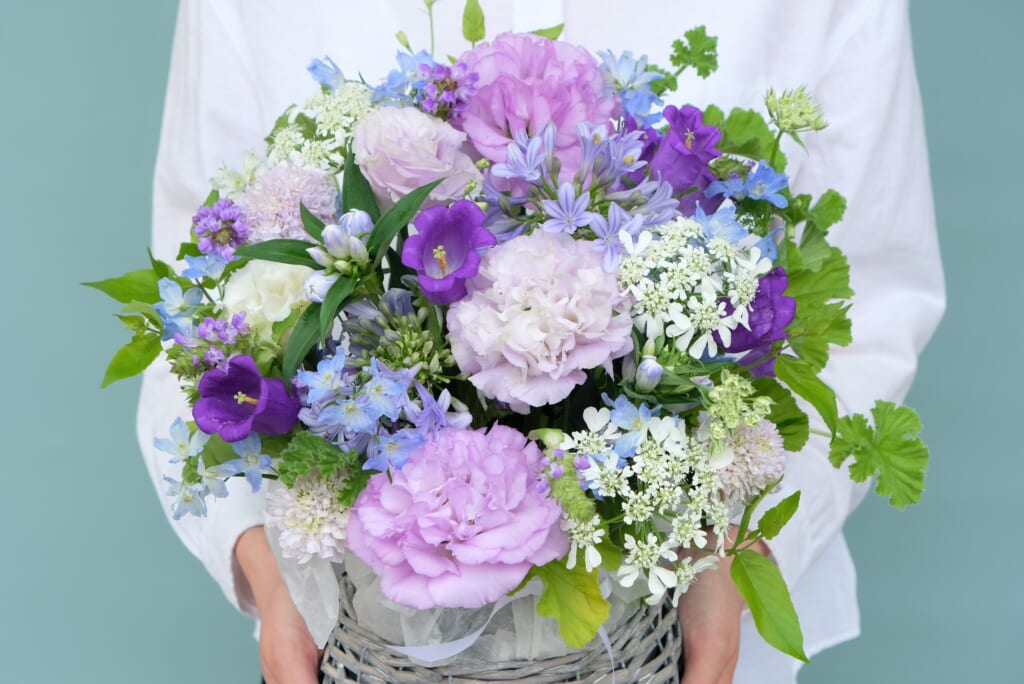 Sympathy Arrangement Blue & Purple