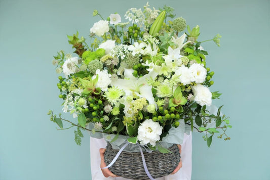 Sympathy Arrangement White & Green
