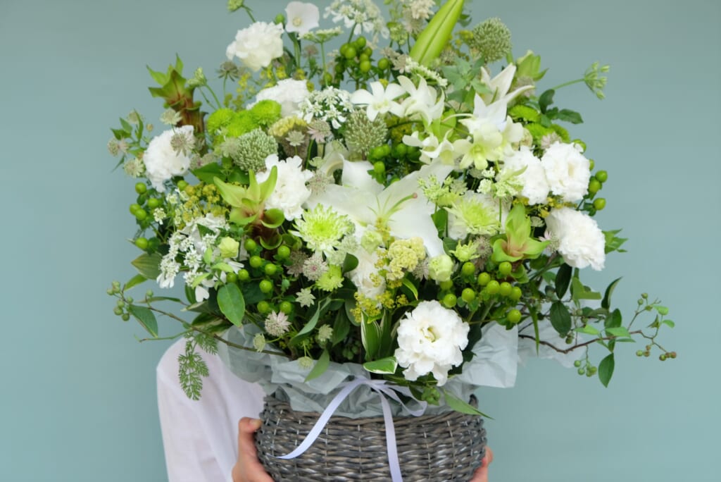 Sympathy Arrangement White & Green