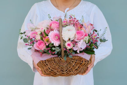 Pink Basket Arrangement