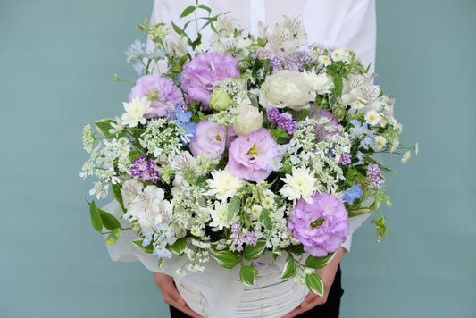 Sympathy Arrangement Blue & Purple