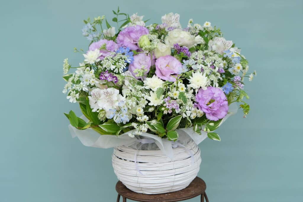Sympathy Arrangement Blue & Purple