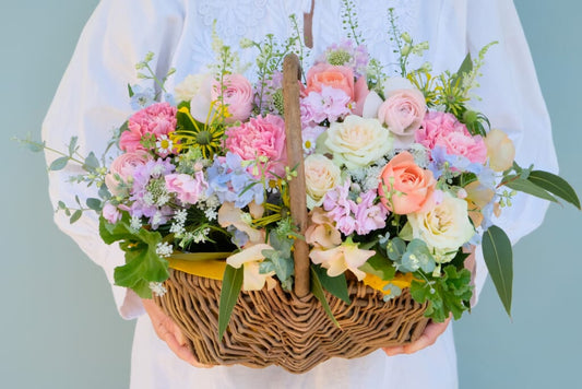 Pastel Color Basket Arrangement