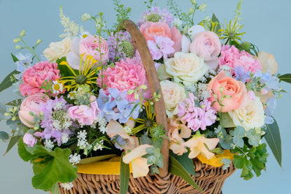 Pastel Color Basket Arrangement