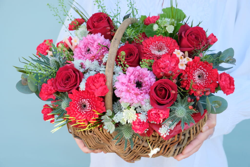 Red Basket Arrangement