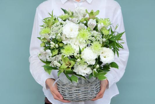 Sympathy Arrangement White & Green
