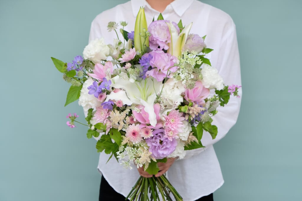 Sympathy Bouquet White, Pink & Purple